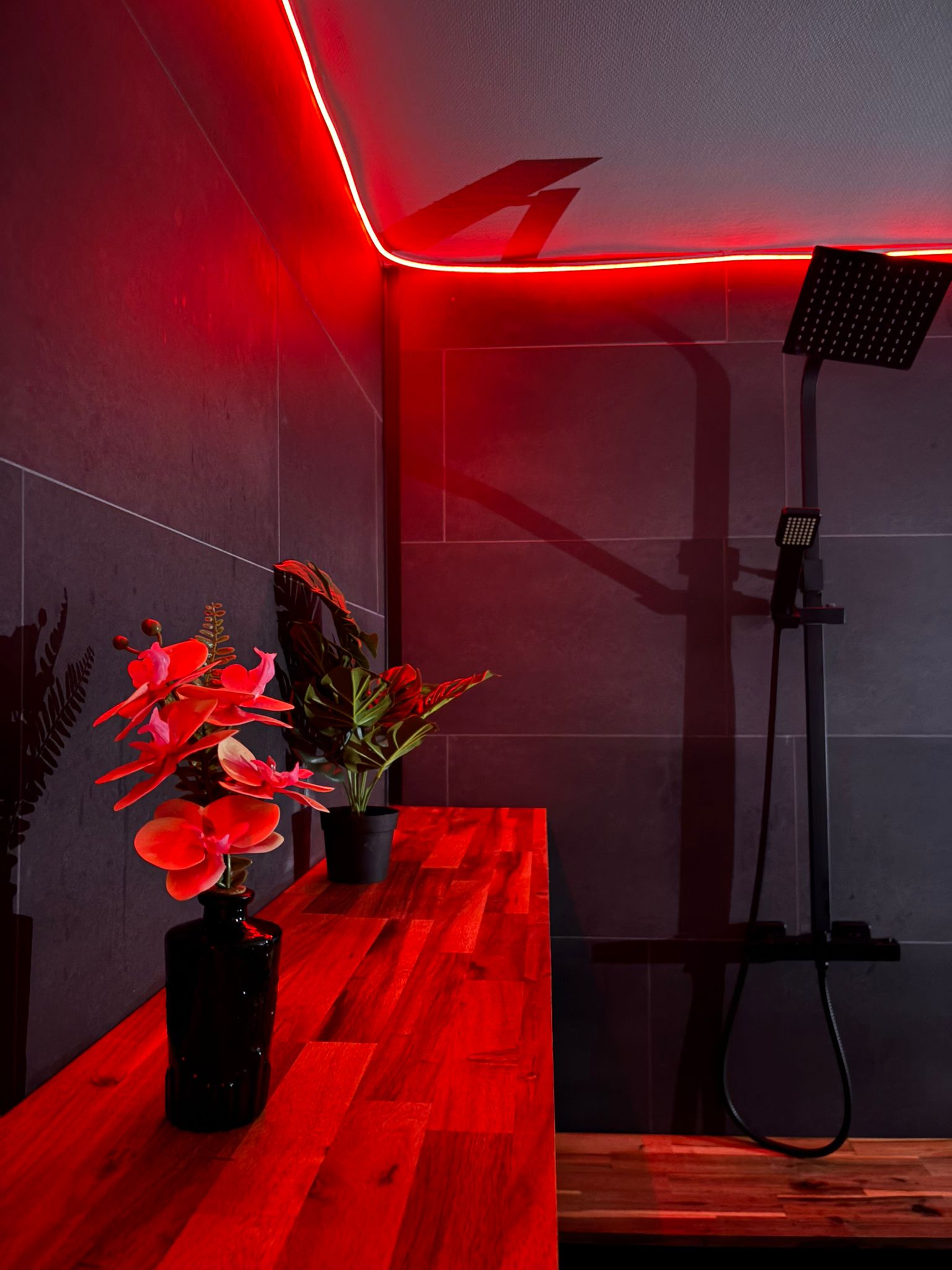 Salle de bain avec douche à l'italienne et équipements modernes - Suite M#01 Metz